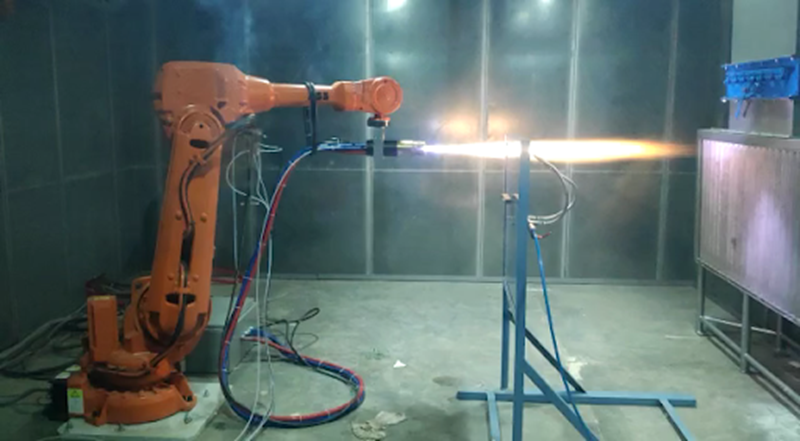 Fig. 1. Axial Plasma Spray in operation