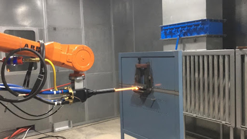 Fig. 2. HVAF Spray in operation